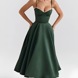 Women's Bustier Corset Midi Dress - Cocktail Party