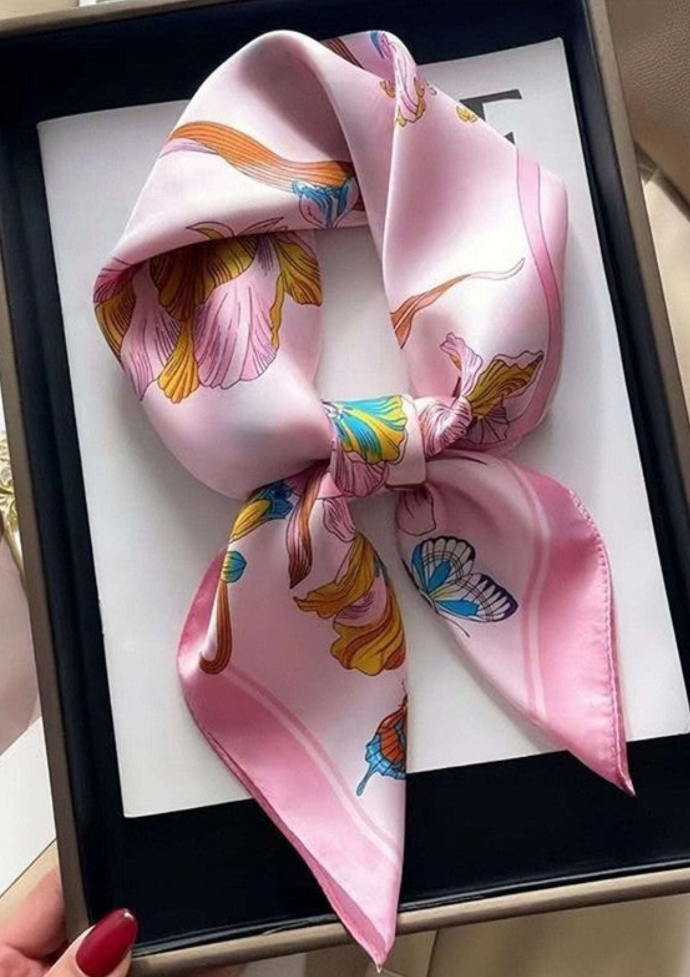 Women's Patterned Square Scarf – Classic Twist Travel Wear