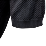 Men's Waffle Knit Notch Neck Polo Shirt - Casual Business