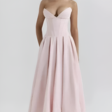 Women's Strapless Corset Midi Dress - Special Occasion