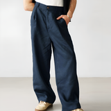 Men's Wide Leg Relaxed Fit Trousers - Casual Everyday Wear