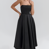 Women's Strapless Pleated Midi Dress - Cocktail Party
