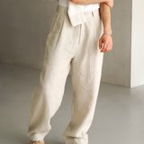 Men's Wide Leg Relaxed Fit Trousers - Casual Everyday Wear