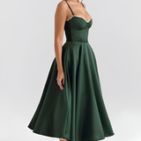 Women's Bustier Corset Midi Dress - Cocktail Party