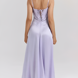 Women's Corset Lace Up Maxi Dress - Formal Evening Wear