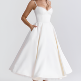 Women's Bustier Corset Midi Dress - Cocktail Party