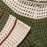 Men's Crochet Shorts Drawstring Striped - Beach Wear