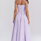Women's Strapless Corset Midi Dress - Special Occasion
