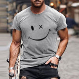 Men's Graphic T-Shirt Smiley Face Short Sleeve - Streetwear