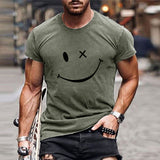Men's Graphic T-Shirt Smiley Face Short Sleeve - Streetwear