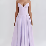 Women's Strapless Corset Midi Dress - Special Occasion