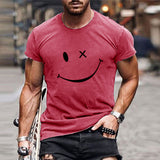 Men's Graphic T-Shirt Smiley Face Short Sleeve - Streetwear