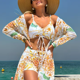 Women's Swimsuit Set Geometric Print - Resort Wear