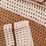 Men's Crochet Shorts Drawstring Striped - Beach Wear