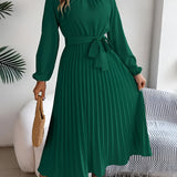 Women's Midi Dress Pleated Skirt - Semi Formal Occasion