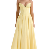 Women's Strapless Corset Midi Dress - Special Occasion