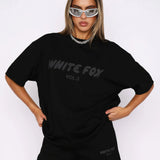 Women's Two-Piece Set Oversized Graphic Tee and Cargo Shorts - Casual Lounge Wear