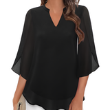 Women's Chiffon Tunic Blouse - Office Wear