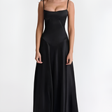 Women's Corset Lace Up Maxi Dress - Formal Evening Wear