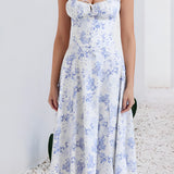 Women's Side Slit Midi Dress - Summer Wear