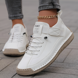 Men's Lace Up Hand Stitched Sneakers - Casual Outdoor Wear