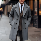Men's Double Breasted Slim Fit Overcoat - Formal Outerwear