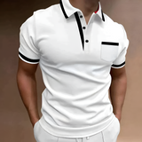 Men's Contrast Trim Slim Fit Polo Shirt - Casual Smart Wear