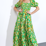 Women's Floral Puff Sleeve Maxi Dress - Summer Garden Party