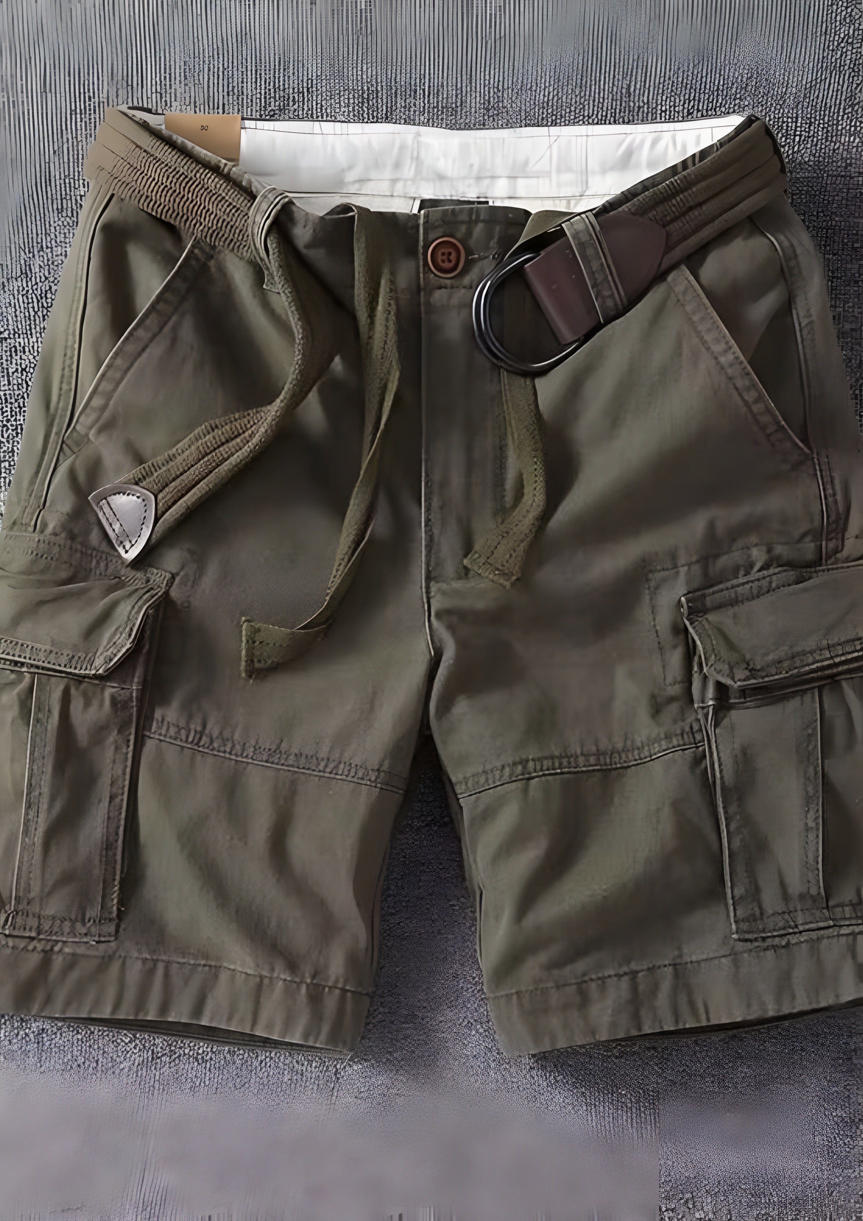 Men's Belted Cargo Shorts - Summer Casual Wear