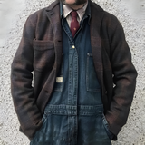 Men's Plaid Relaxed Work Jacket - Casual Wear