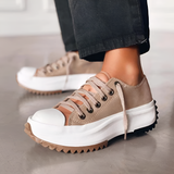 Women's Lug Sole Canvas Sneakers - Casual Streetwear