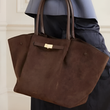Women's Suede Finish Tote Bag - Work And Travel