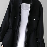 Women's Zip-Front Utility Jacket - Casual Outerwear