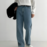 Men's Wide Leg Relaxed Fit Trousers - Casual Everyday Wear