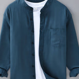 Men's Long Sleeve Button Down Shirt - Summer Casual Wear