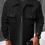 Men's Button Up Long Sleeve Over Shirt - Casual Wear