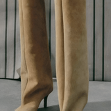 Women's Suede Folded Stiletto Boot - Date Night