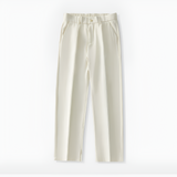 Men's Elastic Waist Pleated Trousers - Office Wear