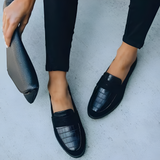 Women's Croc Embossed Loafers - Office Wear
