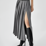 Women's High Waisted Pleated Maxi Skirt - Casual Chic