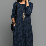 Women's Maxi Dress Patterned Long Sleeve - Casual Wear