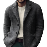 Men's Textured Knit Button Blazer - Business Casual