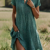 Women's Polka Dot Tunic Dress - Casual Wear