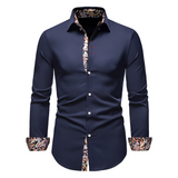 Men's Slim Fit Paisley Trim Dress Shirt - Business Casual