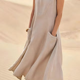 Women's Pocket Maxi Dress - Summer Casual Wear
