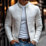 Men's Crocodile Embossed Slim Fit Jacket - Casual Outerwear