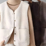 Women’s Button-Front Sleeveless Vest – Winter Layering