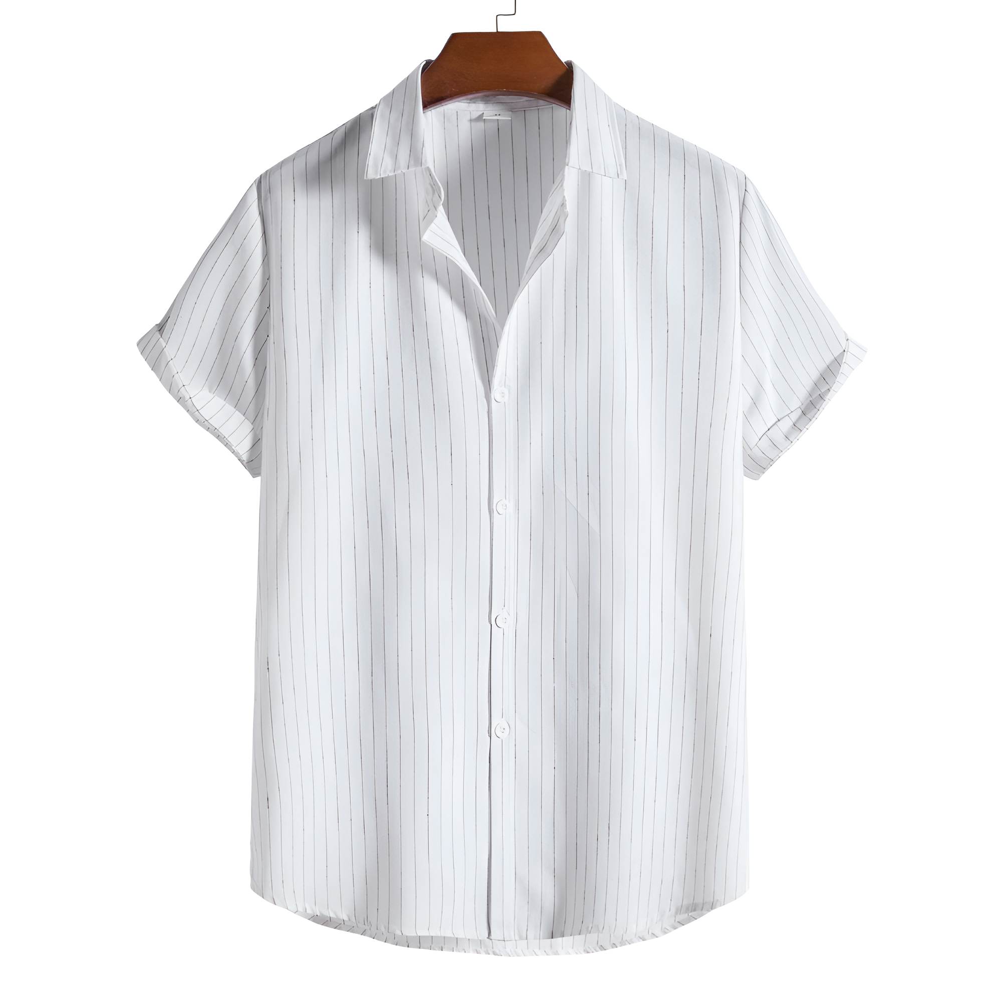 Men's Striped Short Sleeve Shirt - Casual Wear