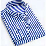 Men’s Striped Long Sleeve Dress Shirt - Casual Wear