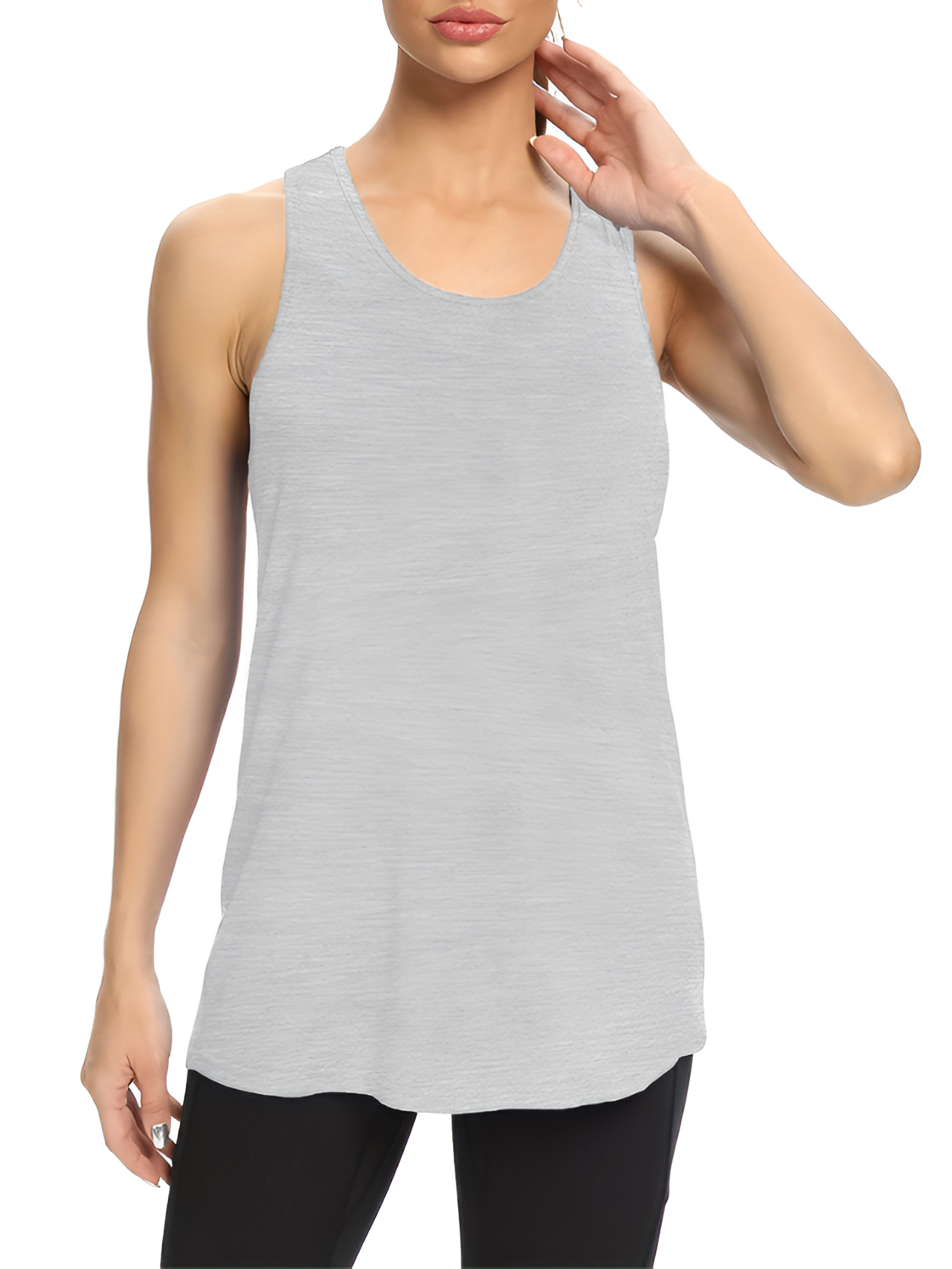 Women's Racerback Longline Tank Top - Athletic Wear